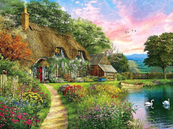 Sunset Country Cottage 1000 Piece Jigsaw Puzzle