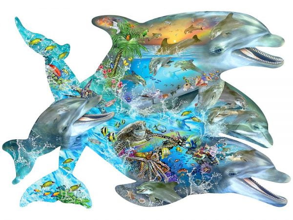 Song of the Dolphins Approx 1000 Piece Shaped Jigsaw Puzzle