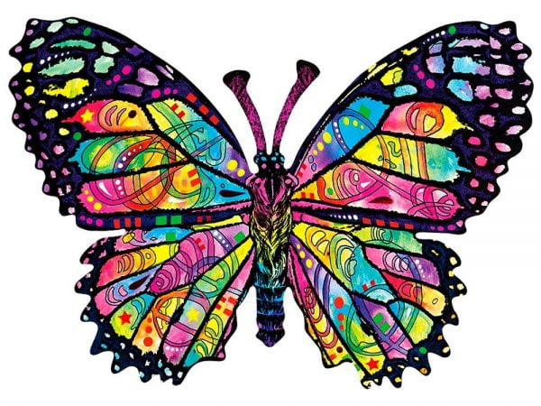 Stained Glass Butterfly Approx 1000 Piece Shaped Puzzle - Sunsout