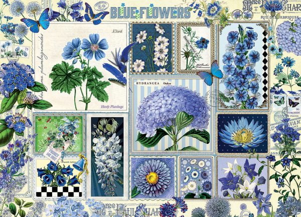 Blue Flowers 1000 Piece Cobble Hill Jigsaw Puzzle