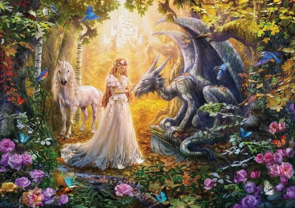 Dragon, Princess and Unicorn 1500 Piece Jigsaw Puzzle