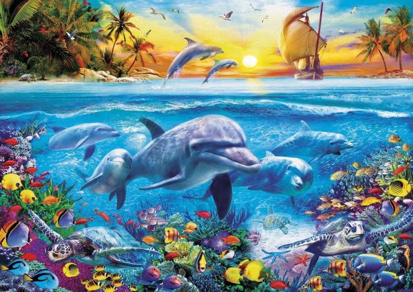 Family of Dolphins 2000 Piece Educa Jigsaw Puzzle