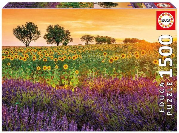 Fields of Sunflowers and Lavender 1500 Piece Jigsaw Puzzle