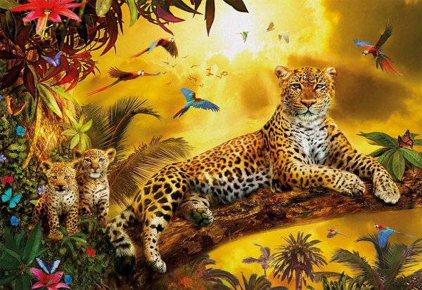 Leopard and his Cubs 500 Piece Educa Jigsaw Puzzle