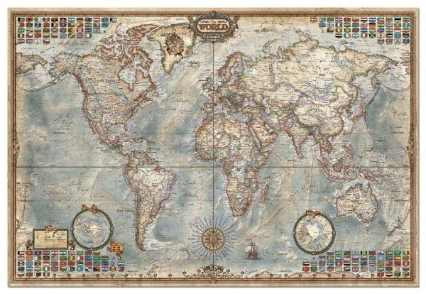 The World, Executive Map 4000 Piece Euca Jigsaw Puzzle