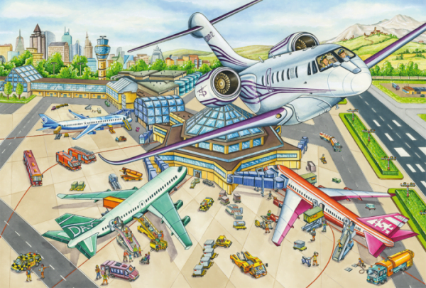 A Day at the Airport 100 Piece Jigsaw Puzzle