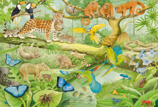 Animals in the Jungle 100 Piece Jigsaw Puzzle