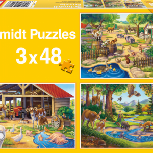 My Favourite Animals 3 x 48 Piece Schmidt Jigsaw Puzzle