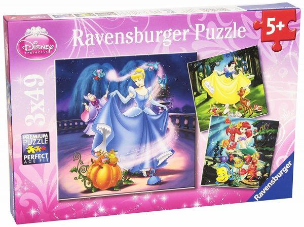 Ravensburger -Disney Snow White Cinderella and Ariel 100 PC Puzze