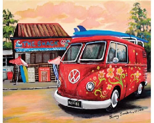 Jenny Sanders - The Shack Kombi 1000 Piece Jigsaw Puzzle - Blue Opal - Image 2