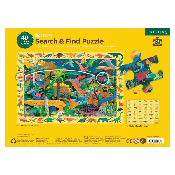 Search and Find - Dinosaurs 64 Piece Jigsaw Puzzle - Mudpuppy