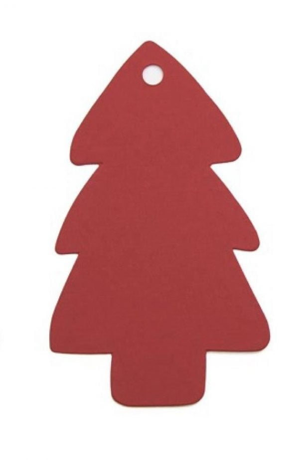Gift Tag - Shaped Christmas Tree (Red)