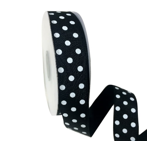 Gift Wrap Ribbon - Black white Dots