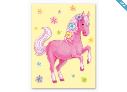 Small Gift Card - Glitter Pink Pony