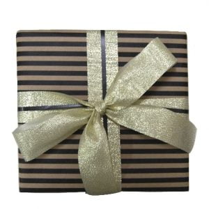 Gift Wrap Combo - Paper & Ribbon- Craft Black Stripes