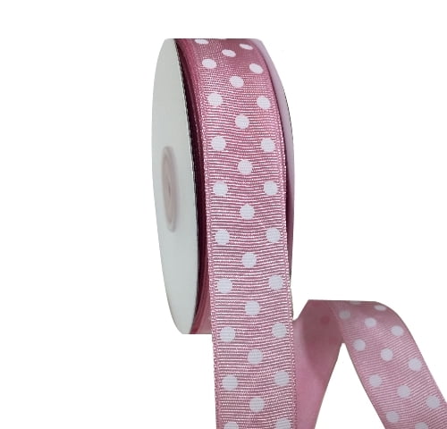 Gift Wrap Ribbon - Pink with White Dots