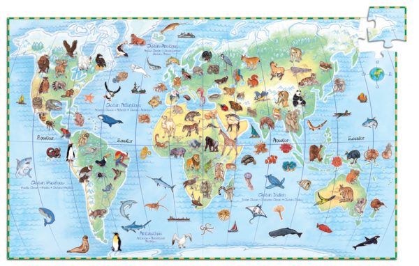 Observation Puzzle - Worlds Animal 100 Piece - Djeco