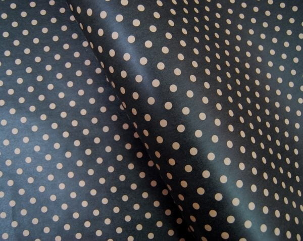 Wrapping Paper - Kraft Brown Dots on Black