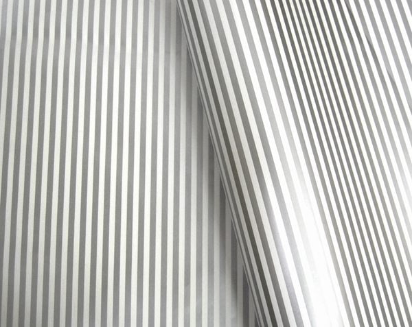 Wrapping Paper - Silver Stripes on White