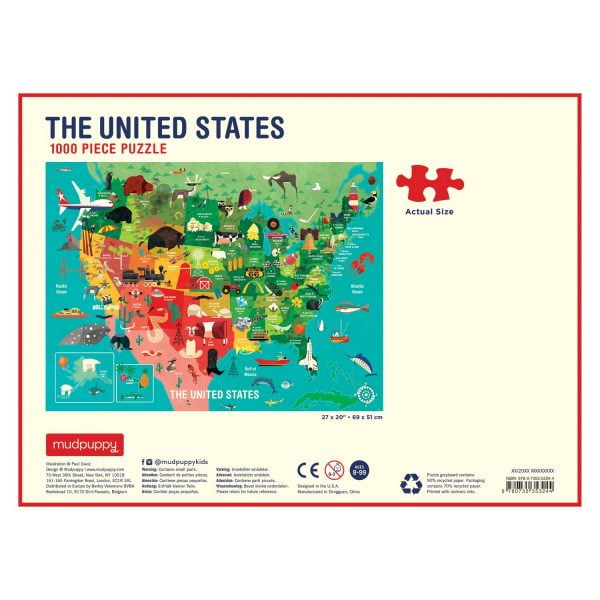 The United States 1000 Piece Jigsaw Puzzle - Mudpuppy