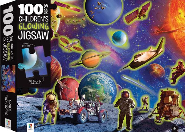 Space Explorers 100 Piece Children's Glowing Jigsaw Puzzle - Hinkler