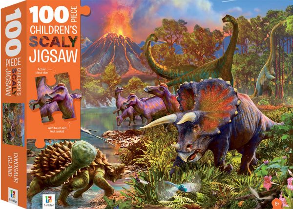 Dinosaur Island 100 Piece Children's Scaly Jigsaw Puzzle - Hinkler