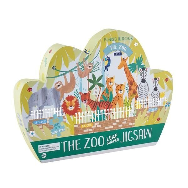 The Zoo 80 Piece Leaf Shaped Jigsaw Puzzle - Floss & Rock