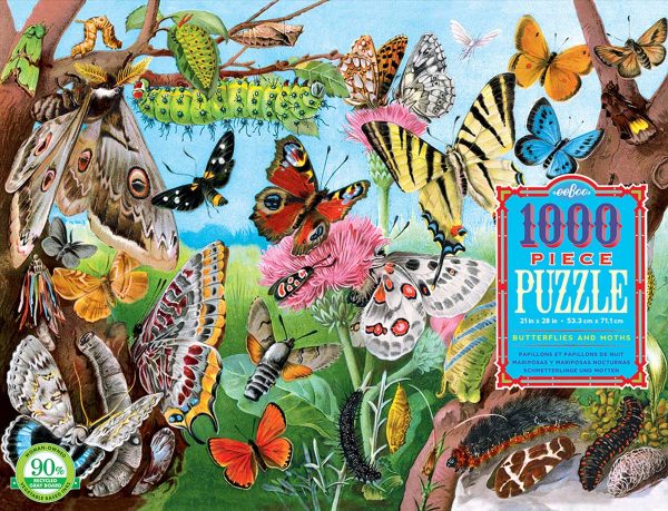 Butterflies and Moths 1000 Piece Jigsaw Puzzle - eeBoo