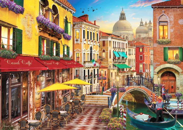 Canal Cafe Venice 1500 Piece Jigsaw Puzzle - Anatolian