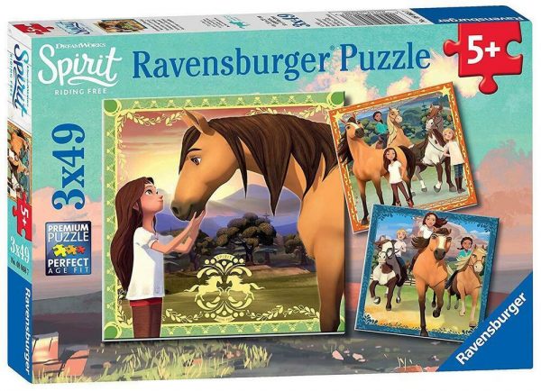 DreamWorks - Spirit Riding Free - Adventures on Horses 3 x 49 Piece Jigsaw Puzzle - Ravensburger