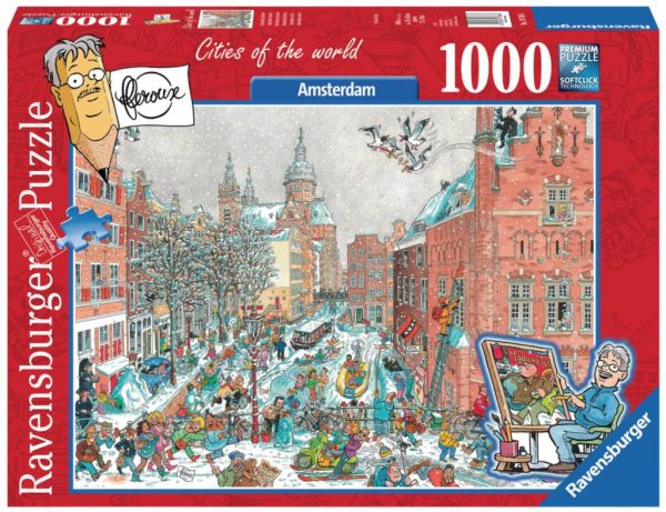 Fleroux Cities of the World - Amsterdam in Winter 1000 Piece Jigsaw Puzzle - Ravensburger