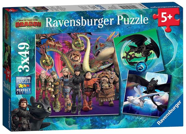 How to Train Your Dragon 3 x 49 Piece Jigsaw Puzzle - Ravensburger