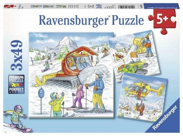 Let's Go Skiing 3 x 49 Piece Jigsaw Puzzle - Ravensburger