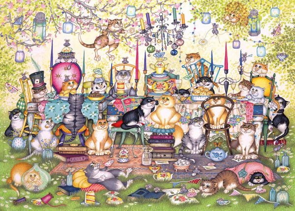 Mad Catter's Tea Party 1000 Piece Jigsaw Puzzle - Gibsons