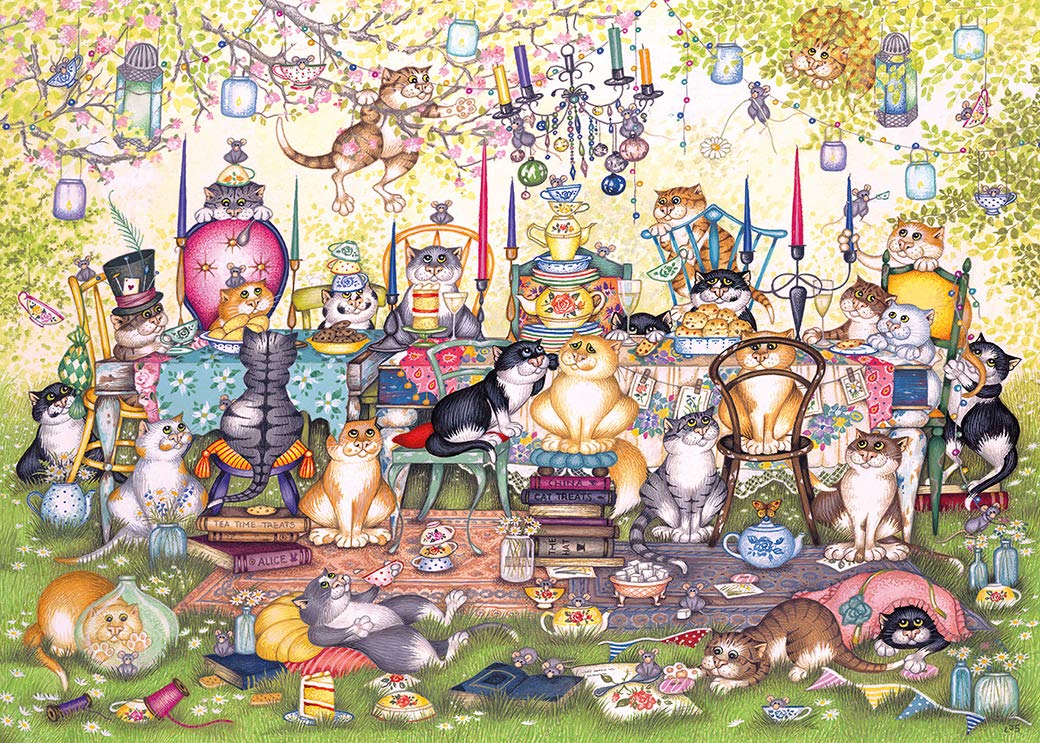 1000 Pieces Jigsaw Puzzle Gibsons  High Quality Collection Mad Catter'sTea Party 