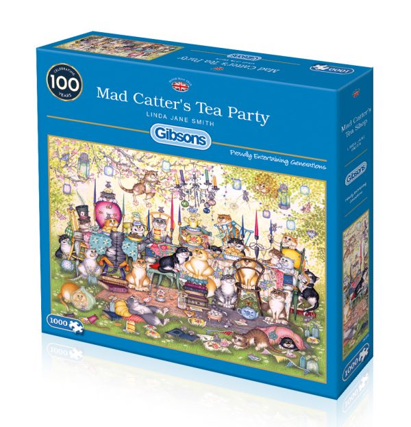 Mad Catter's Tea Party 1000 Piece Jigsaw Puzzle - Gibsons