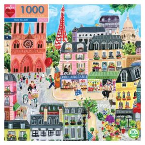 Paris in a Day 1000 Piece Jigsaw Puzzle - Eeboo