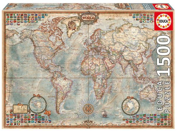 Political Map of the World 1500 Piece Jigsaw Puzzle - Educa