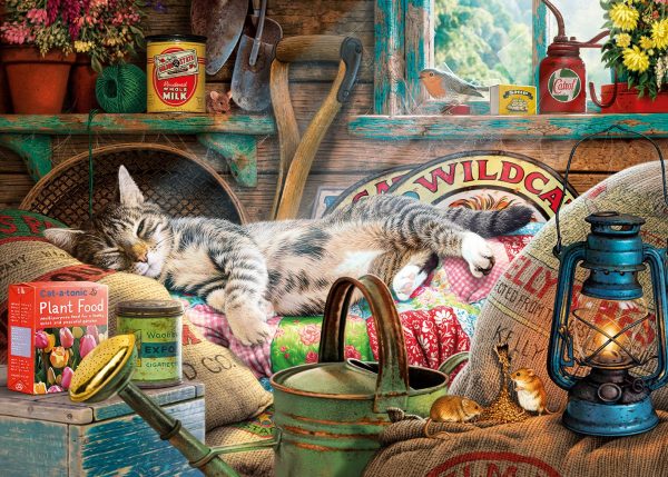 Snoozing in the Shed 1000 Piece Jigsaw Puzzle - Gibsons