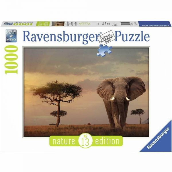 Elephant of the Massai Mara 1000 Piece Jigsaw Puzzle - Ravensburger