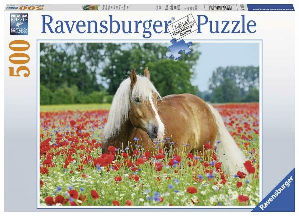 Horse in the Poppy Field 500 Piece Jigsaw Puzzle - Ravensburger