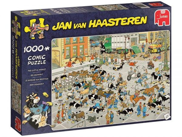 Jan Van Haasteren - The Cattle Market 1000 Piece Jigsaw Puzzle - Jumbo