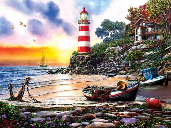 Lighthouse Harbour 1000 Piece Jigsaw Puzzle - Sunsout