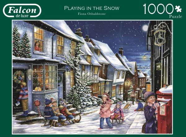 Playing in the Snow 1000 Piece Jigsaw Puzzle - Falcon de luxe