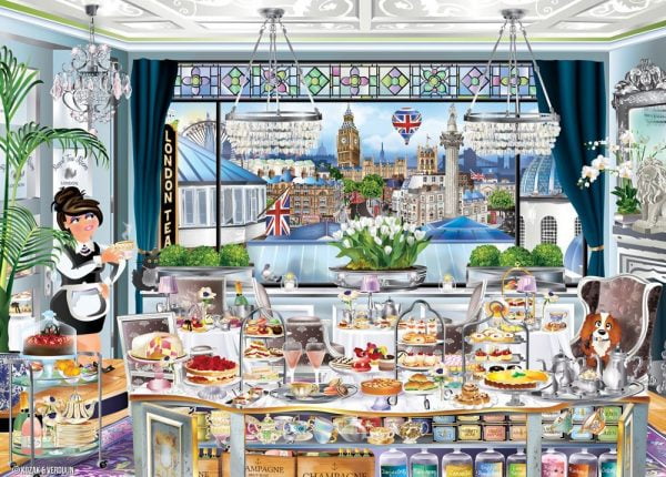 Wanderlust London Tea Party 1000 Piece Jigsaw Puzzle - Ravensburger