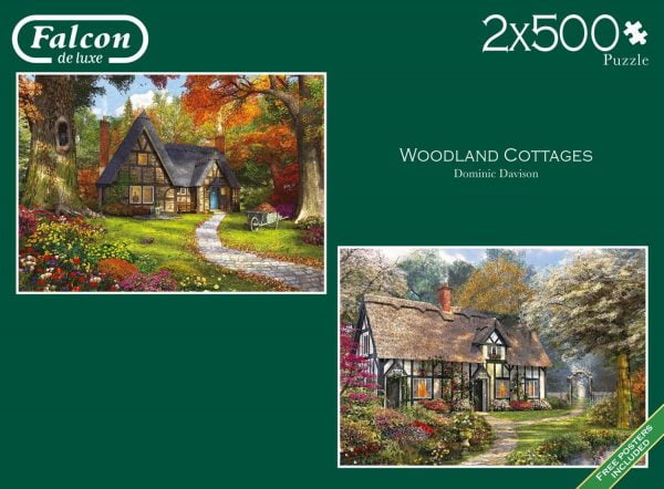 Woodland Cottages 2 x 500 Piece Jigsaw Puzzles - Falcon de luxe