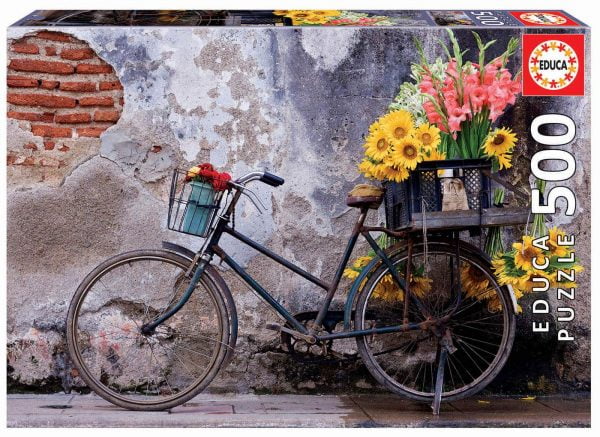 Bicycle with Flowers 500 Piece Jigsaw Puzzle - Educa