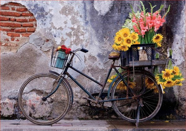 Bicycle with Flowers 500 Piece Jigsaw Puzzle - Educa