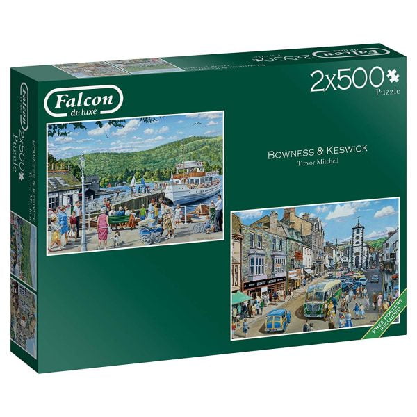 Bowness and Keswick 2 x 500 Piece Jigsaw Puzzles - Falcon de Luxe