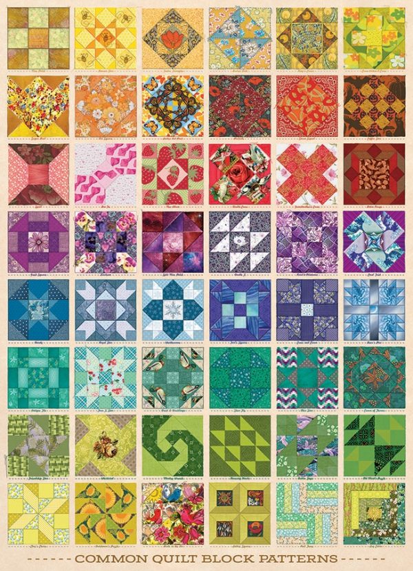 Common Quilt Block Patterns 1000 Piece Jigsaw Puzzle - Cobble Hill